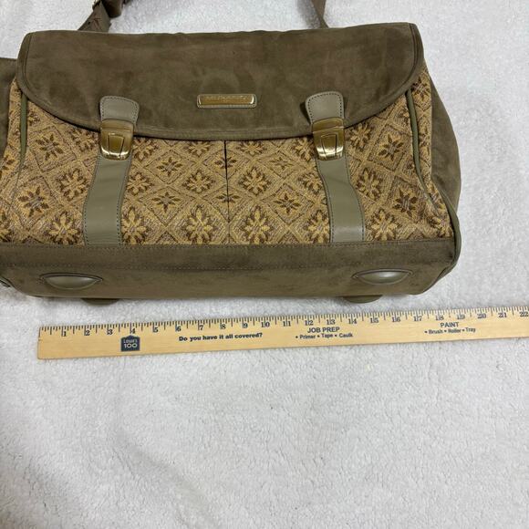 Murano Messenger carryon Vintage Style Shoulder Bag Canvas Tapestry Brown Olive - Picture 3 of 12